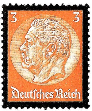 Briefmarke zum Tode von Reichspräsident von Hindenburg 1934